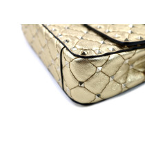 Valentino Spike Small Pelle Oro Laminato