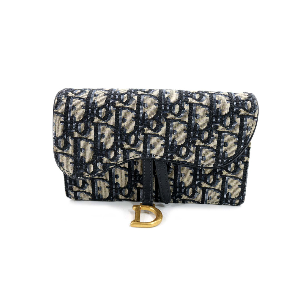Dior Marsupio Saddle Tela Oblique Blu