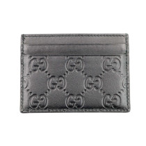 Gucci Portacarte Emblem Pelle Nera