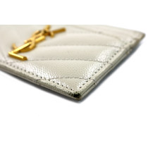 Saint Laurent Portacarte Cassandre Matelassè Pelle Bianca