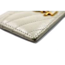 Saint Laurent Portacarte Cassandre Matelassè Pelle Bianca
