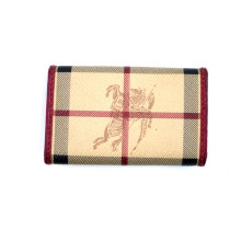 Burberry Portachiavi Check Beige e Fucsia
