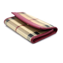 Burberry Portachiavi Check Beige e Fucsia