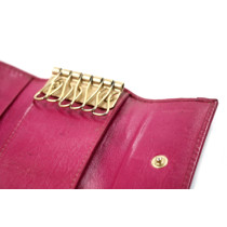 Burberry Portachiavi Check Beige e Fucsia