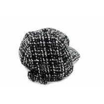 Saint Laurent Cappello Tessuto Nero e Bianco