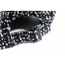 Saint Laurent Cappello Tessuto Nero e Bianco