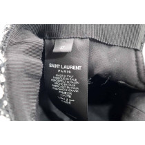 Saint Laurent Cappello Tessuto Nero e Bianco