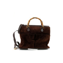 Gucci Bamboo Handbag Tote Camoscio Marrone