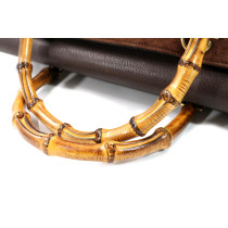 Gucci Bamboo Handbag Tote Camoscio Marrone