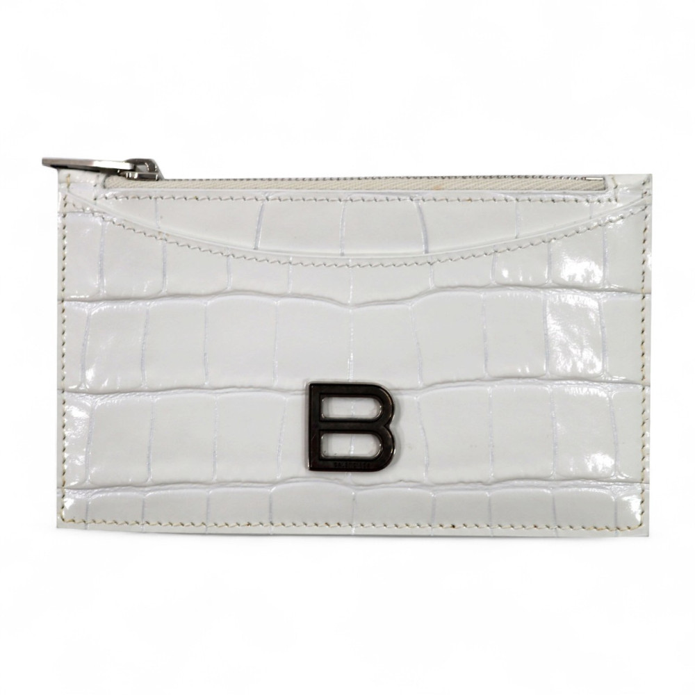 Balenciaga Portafoglio Pelle Stampa Cocco Bianca