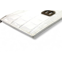 Balenciaga Portafoglio Pelle Stampa Cocco Bianca