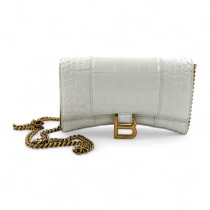 Balenciaga HourGlass Pelle Stampa Cocco Bianca