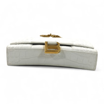 Balenciaga HourGlass Pelle Stampa Cocco Bianca