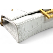 Balenciaga HourGlass Pelle Stampa Cocco Bianca