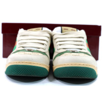 Gucci Sneacker Screener Tessuto Beige e Verde