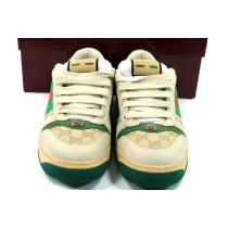 Gucci Sneacker Screener Tessuto Beige e Verde