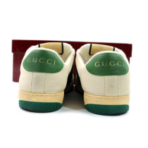Gucci Sneacker Screener Tessuto Beige e Verde