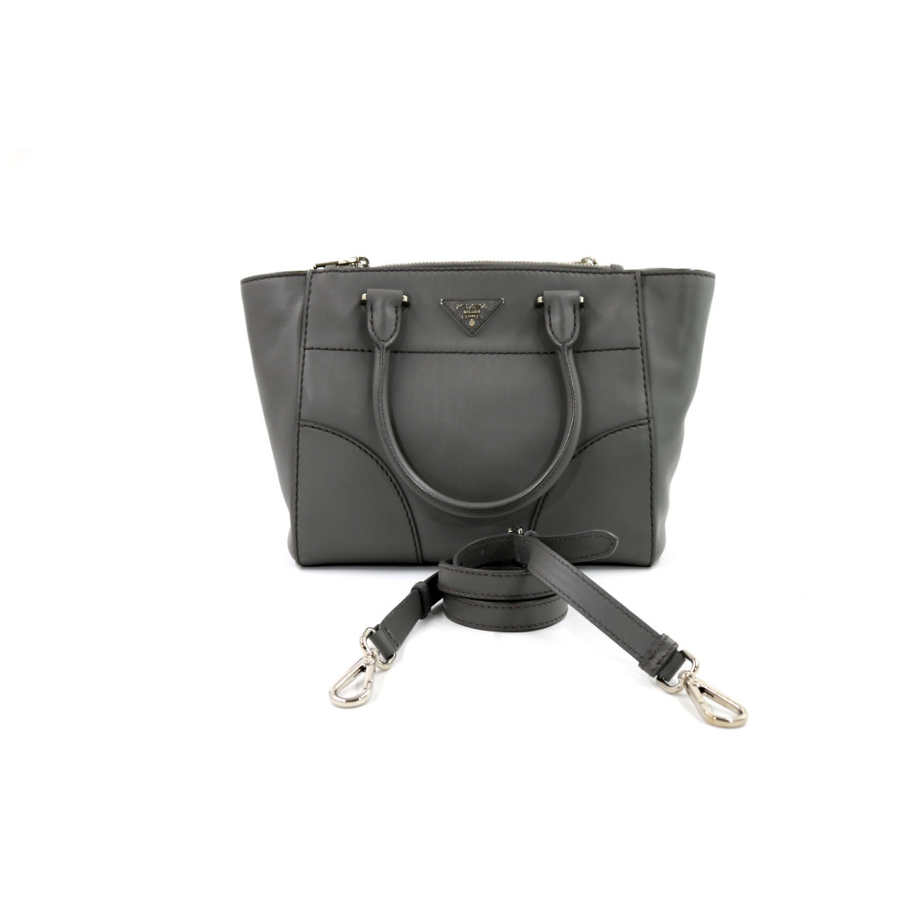 Prada Shopping City Calf Pelle Grigio Marmo