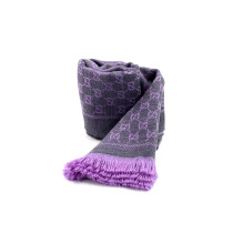 Gucci Sciarpa Lana Grigia e Glicine