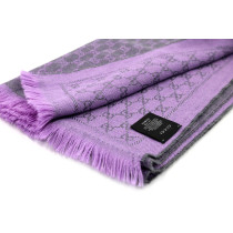 Gucci Sciarpa Lana Grigia e Glicine