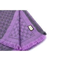 Gucci Sciarpa Lana Grigia e Glicine