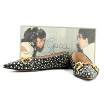 Gucci Ballerine Liberty Flower Pelle Nera e Fantasia
