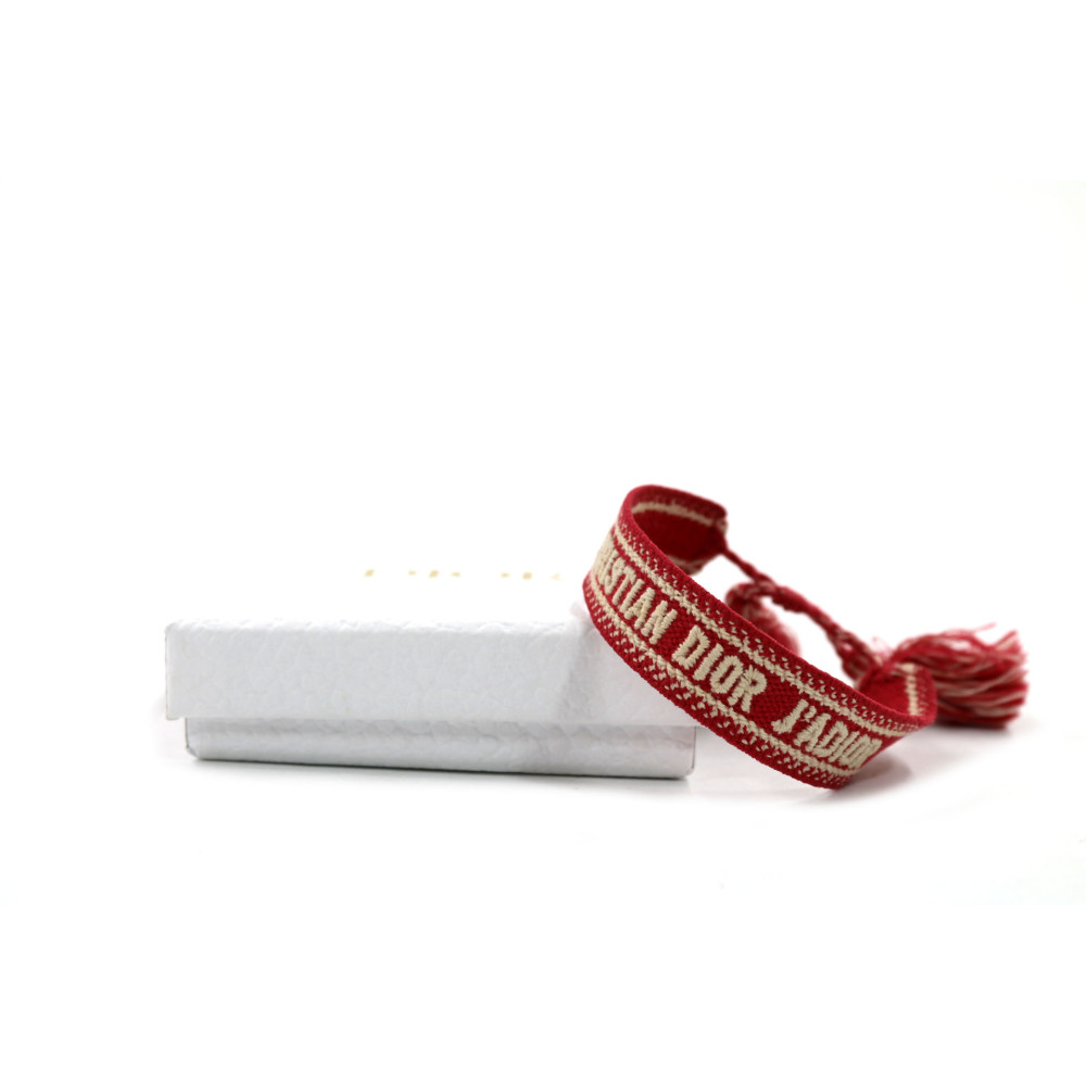Dior Bracciale Tela Rossa e Bianca