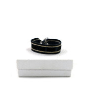 Dior Bracciale Tela Blu, Bianca e Nera