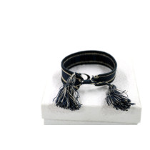 Dior Bracciale Tela Blu, Bianca e Nera