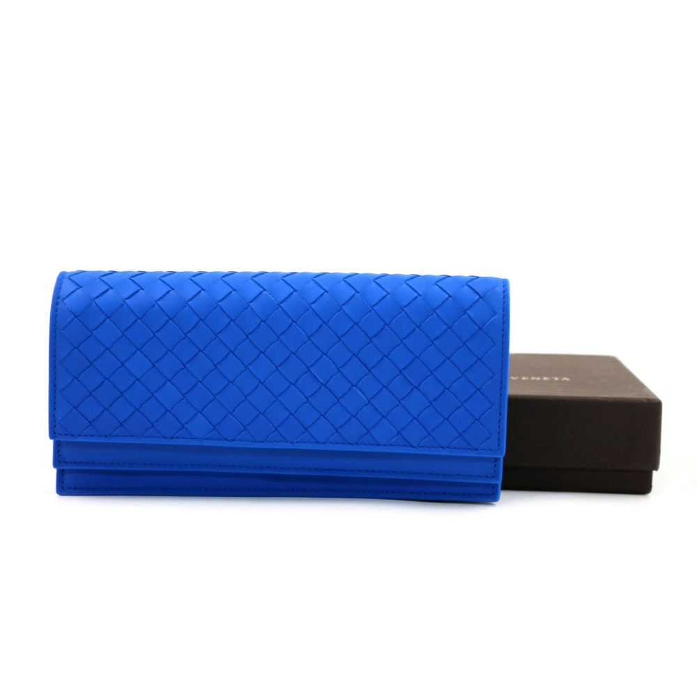 Bottega Veneta Portafoglio Continental Pelle Blu Elettrico