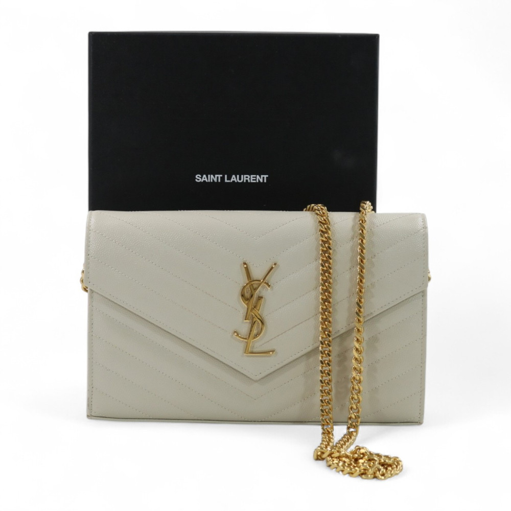 Saint Laurent Cassandre Pelle Avorio
