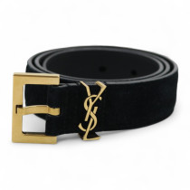 Saint Laurent Cintura Suede Nera