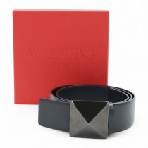 Valentino Cintura One Stud Pelle Nera
