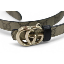 Gucci Cintura Reversibile GG e Pelle Marrone e Nera