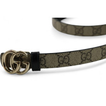 Gucci Cintura Reversibile GG e Pelle Marrone e Nera
