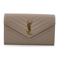 Saint Laurent Cassandre Pelle Dark Beige