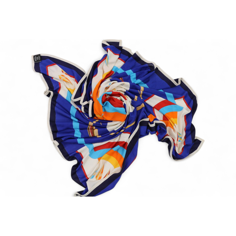 Hermes Foulard Seta Blu e Bianca