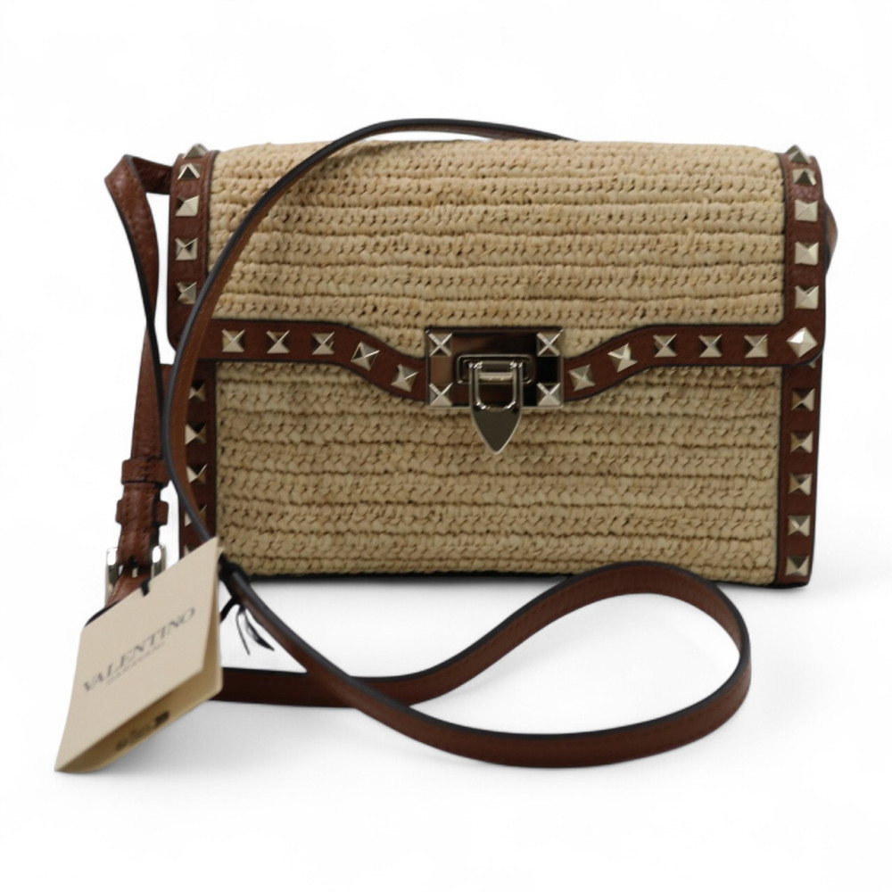 Valentino Tracolla Rafia Beige