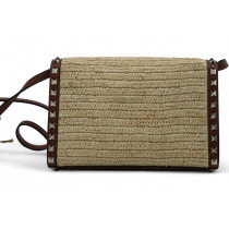 Valentino Tracolla Rafia Beige