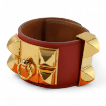 Hermes Collier De Chien Pelle Rossa
