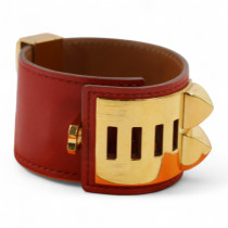 Hermes Collier De Chien Pelle Rossa