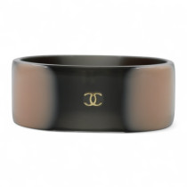 Chanel Bracciale Plastica Nera e Beige