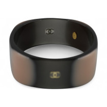 Chanel Bracciale Plastica Nera e Beige