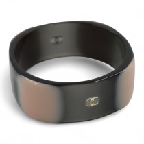 Chanel Bracciale Plastica Nera e Beige