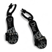 Dior Orecchini Metallo Nero Argento