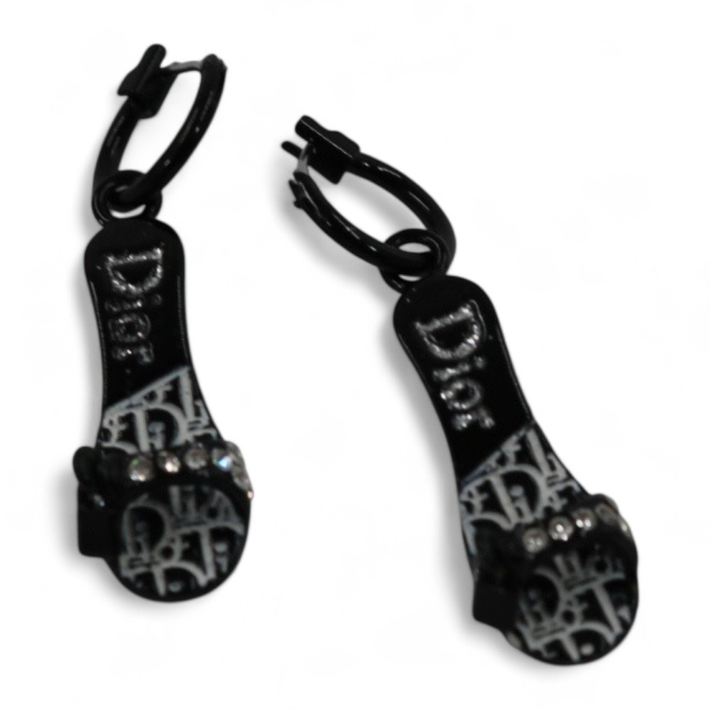 Dior Orecchini Metallo Nero Argento