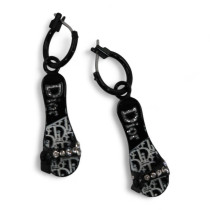 Dior Orecchini Metallo Nero Argento