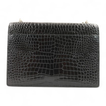 Saint Laurent Sunset Pelle Cocco Vernis Nera