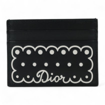 Dior Portacarte Embraidered Pelle di Vitello Nera