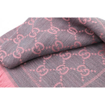 Gucci Stola Lana e Seta Grigia e Rosa